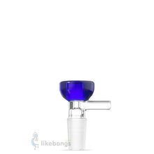 Glass Bowl with Handle Blue Male Joint Herb Slide Bowl 14.4 mm | photo 1