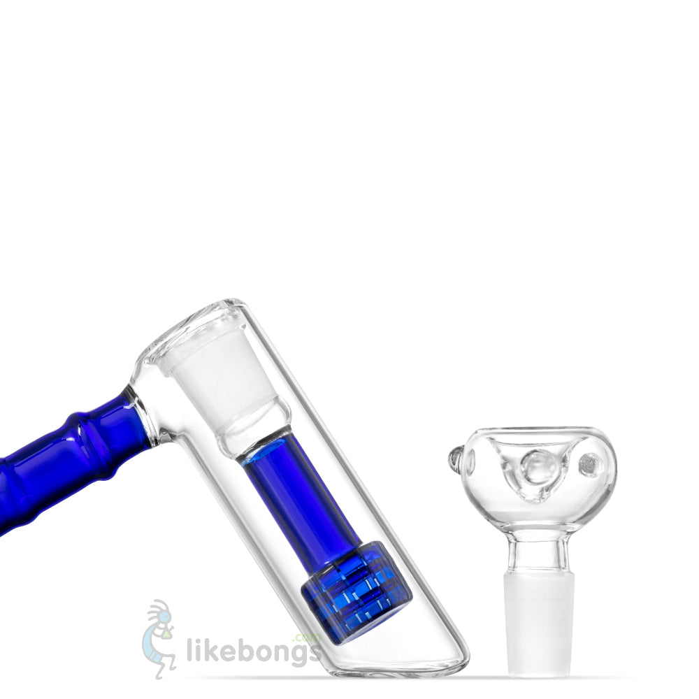 7 Premium Blue Glass Hammer Bubbler w/ Percolator
