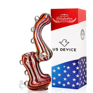 Thick Glass Bent Neck with Carb Hole Burgundy Orange US DEVICE 5.5 | photo 3