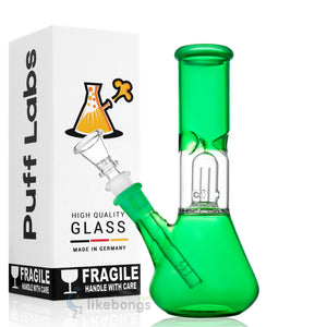 Cheap Glass Beaker-Base Ice Bong Perc Green Puff Labs 8.5 | photo 3