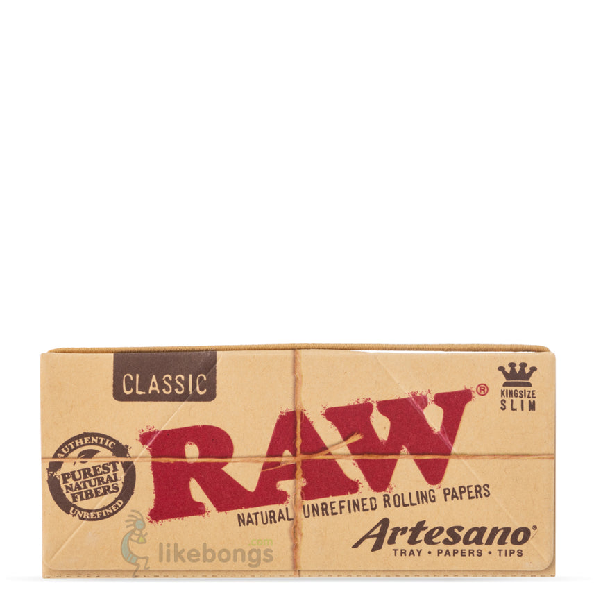 RAW Classic Artesano King Size Slim Rolling Papers Tips & Pop-Out Tray Integrated in Booklet | photo 1
