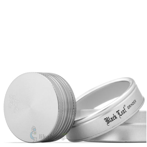 2-Piece Herb Grinder with Gift Box Aluminum Silver Black Leaf 1.6 | photo 1
