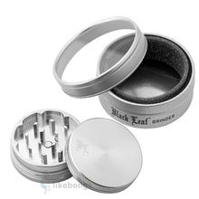 2-Piece Herb Grinder with Gift Box Aluminum Silver Black Leaf 2 | photo 2