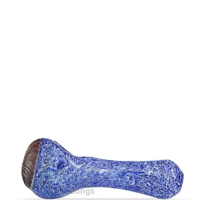 Thick Glass Pipe Spoon Chrysanthemum Blue Puff Labs 5 | photo 1