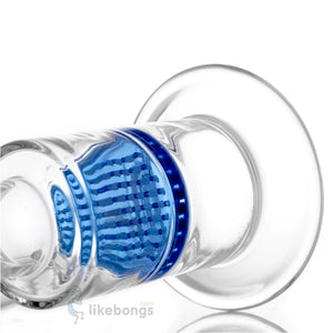 Mini Glass Straight Bong Perc Honeycomb Blue 6.3 | photo 2