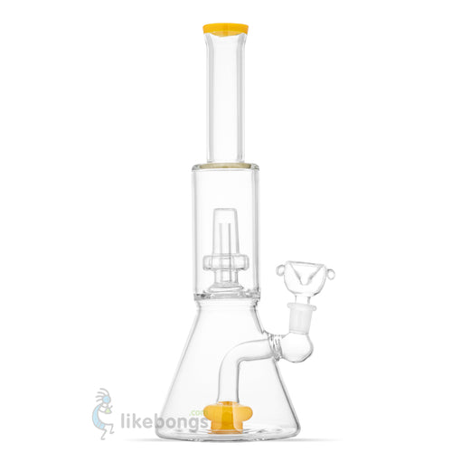 Smoking Glass Beaker-Base Bong 2-Perc Yellow 12.2 | photo 1
