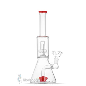 Smoking Glass Beaker-Base Bong 2-Perc Red 12.2 | photo 1