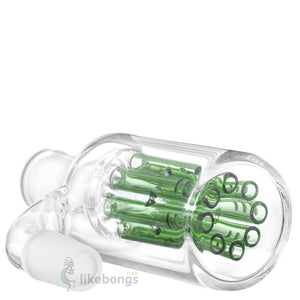 18.8 mm 90 Glass Precooler with 8-Arms Slitted Percolator Green | photo 2