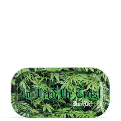 Rolling Tray In Weed We Trust Green Black Leaf 8x4.3 | photo 1