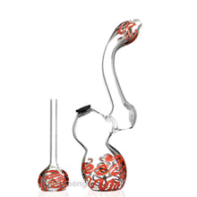 Glass Small Bubbler with Downstem Red Puff Labs 6.5 | photo 2