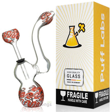Glass Small Bubbler with Downstem Red Puff Labs 6.5 | photo 3