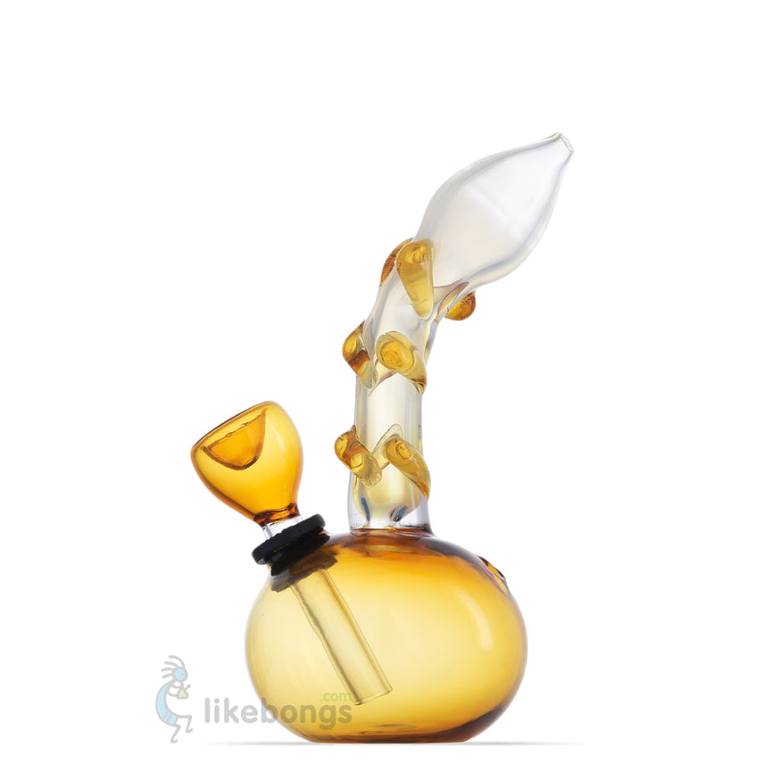 Round Small Glass Bubble Pipe with Downstem Gold US DEVICE 5.5 | photo 1
