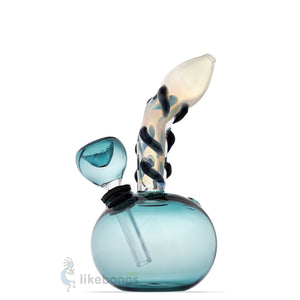 Round Small Glass Water Pipe Bubble with Downstem Smoky US DEVICE 5.5 | photo 1