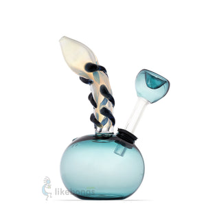 Round Small Glass Water Pipe Bubble with Downstem Smoky US DEVICE 5.5 | photo 3