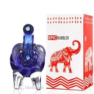 Glass Elephant Bubbler Smoking Pipe with Downstem Dark Blue EPIC 5 | photo 4